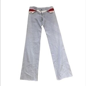 Grey Ant Womens Denim & Leather Jeans Size…